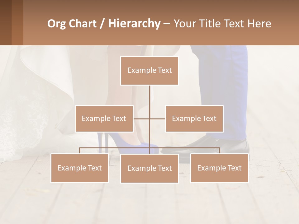 A Bride And Groom Standing Next To Each Other On A Wooden Floor PowerPoint Template