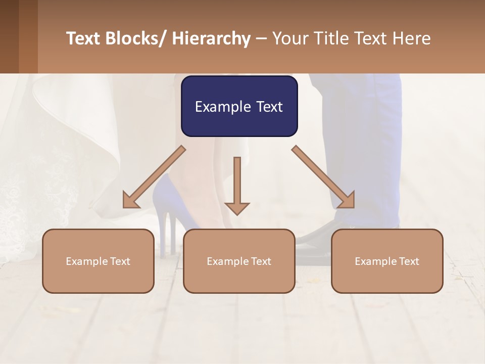 A Bride And Groom Standing Next To Each Other On A Wooden Floor PowerPoint Template