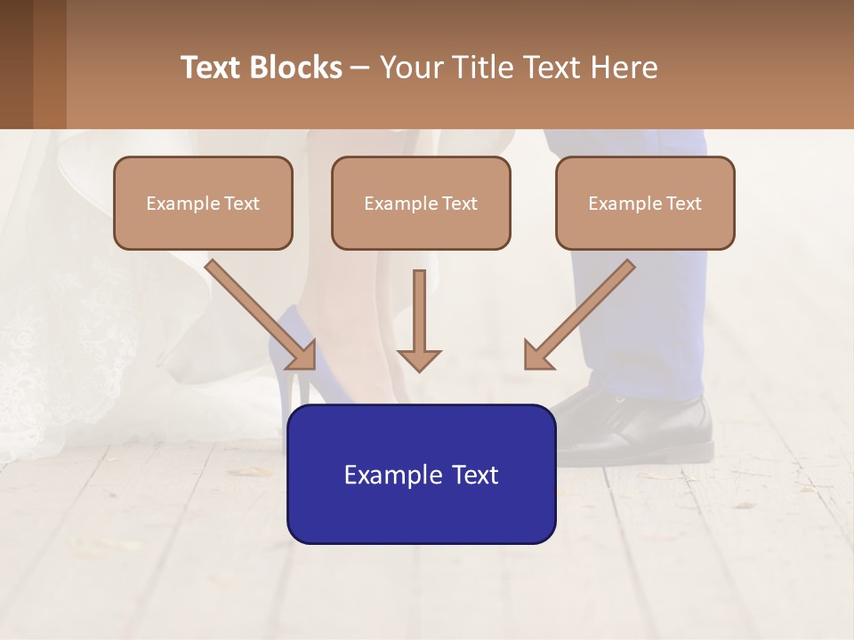 A Bride And Groom Standing Next To Each Other On A Wooden Floor PowerPoint Template