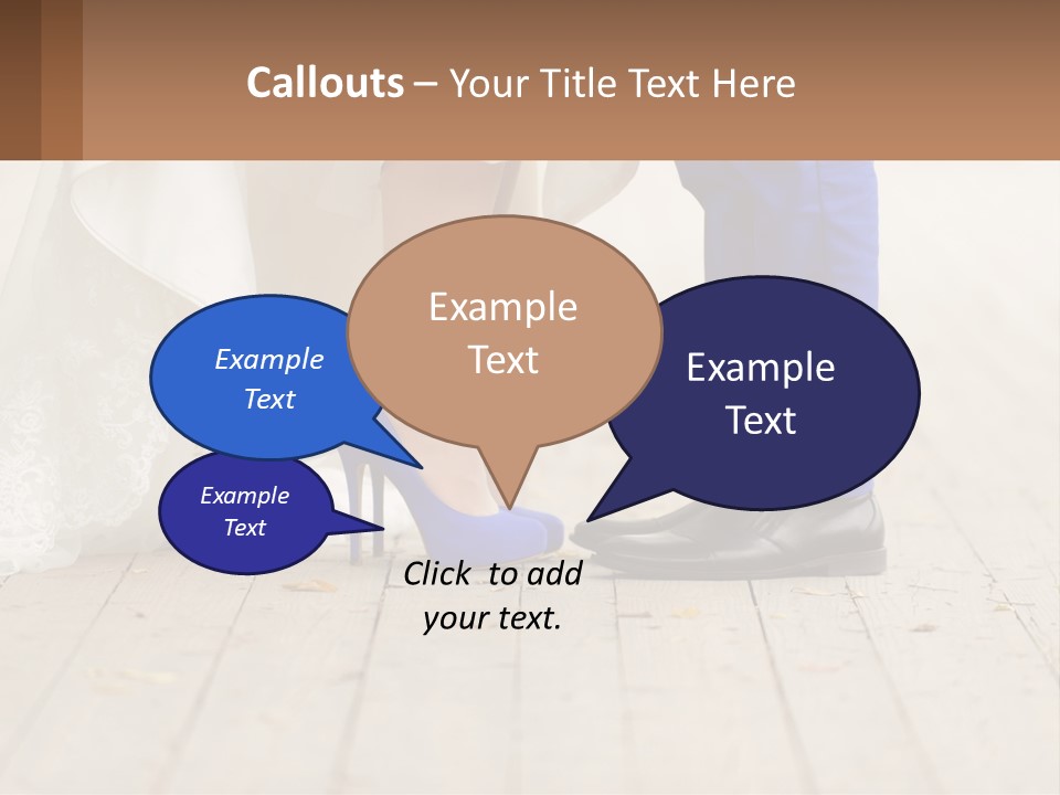 A Bride And Groom Standing Next To Each Other On A Wooden Floor PowerPoint Template