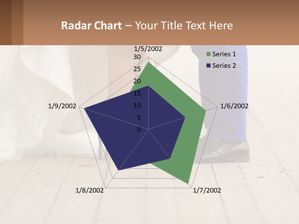 A Bride And Groom Standing Next To Each Other On A Wooden Floor PowerPoint Template