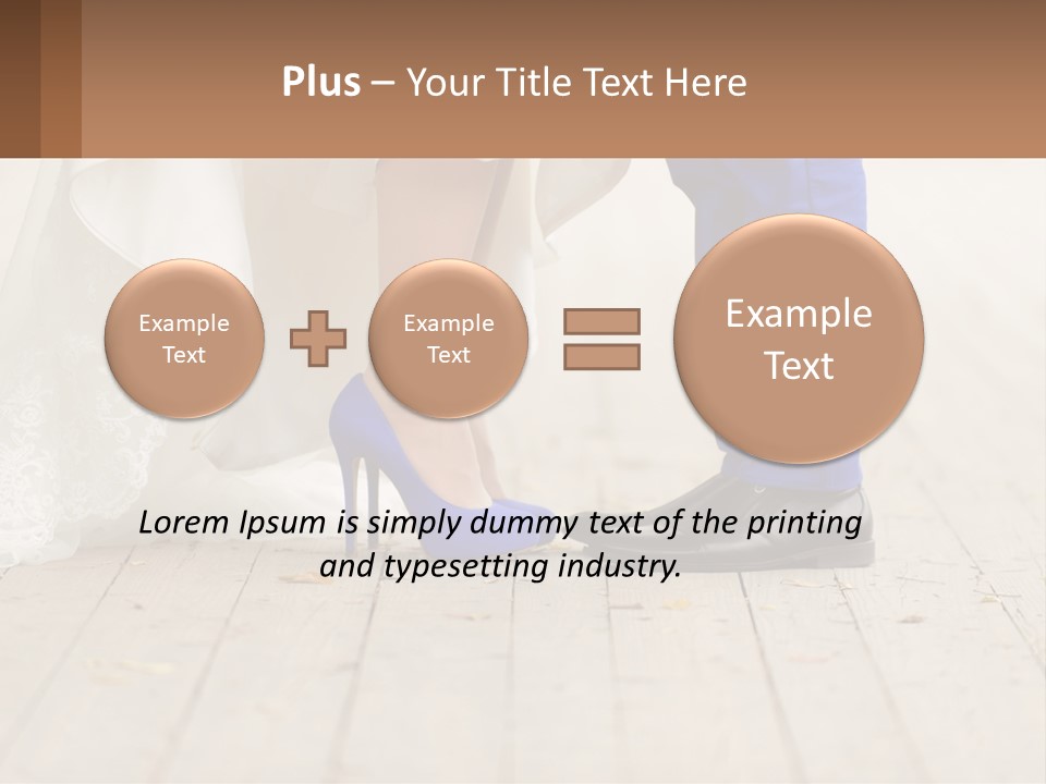 A Bride And Groom Standing Next To Each Other On A Wooden Floor PowerPoint Template