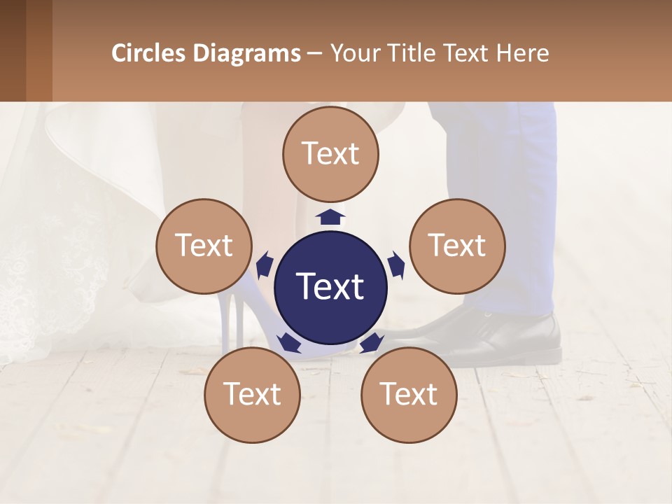 A Bride And Groom Standing Next To Each Other On A Wooden Floor PowerPoint Template