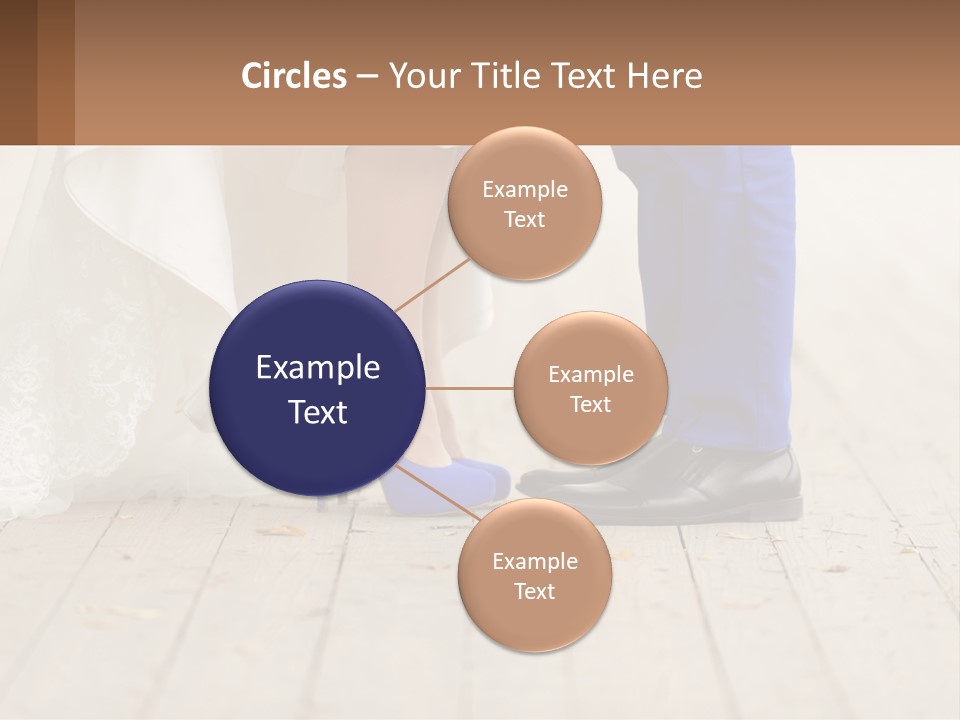 A Bride And Groom Standing Next To Each Other On A Wooden Floor PowerPoint Template