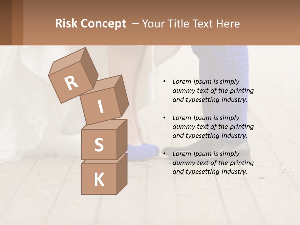 A Bride And Groom Standing Next To Each Other On A Wooden Floor PowerPoint Template