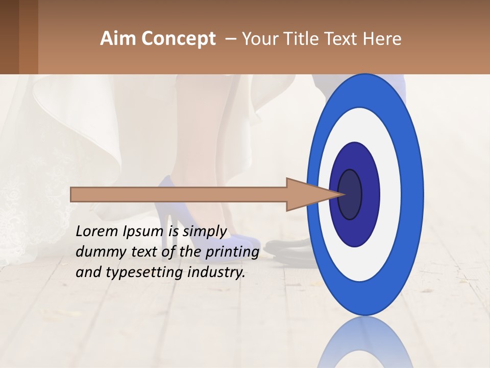 A Bride And Groom Standing Next To Each Other On A Wooden Floor PowerPoint Template