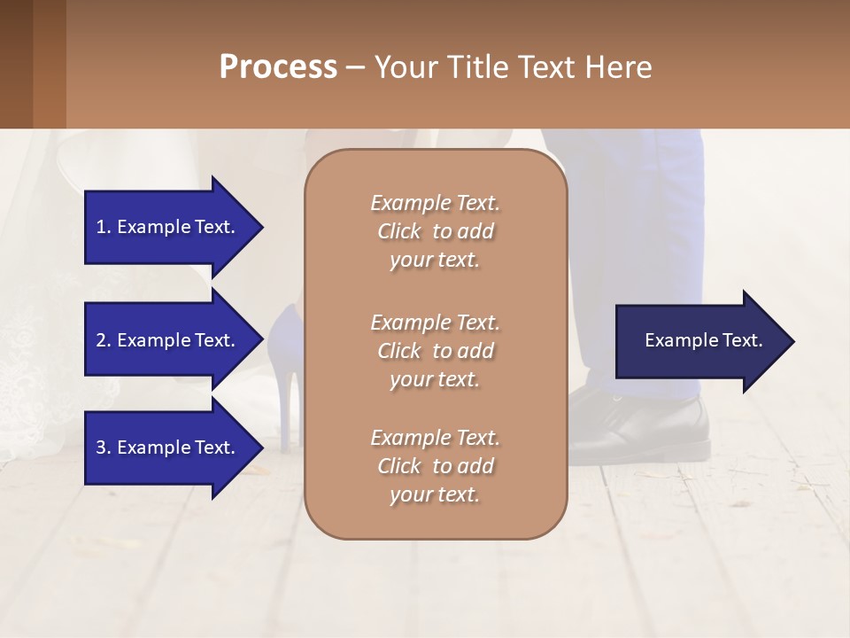 A Bride And Groom Standing Next To Each Other On A Wooden Floor PowerPoint Template