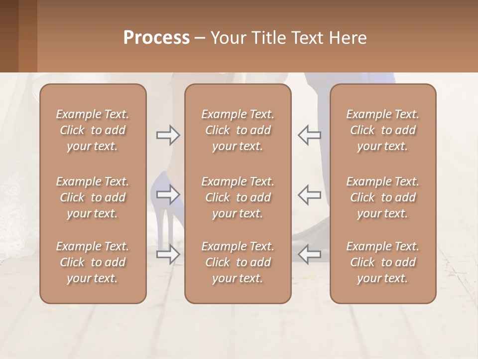 A Bride And Groom Standing Next To Each Other On A Wooden Floor PowerPoint Template
