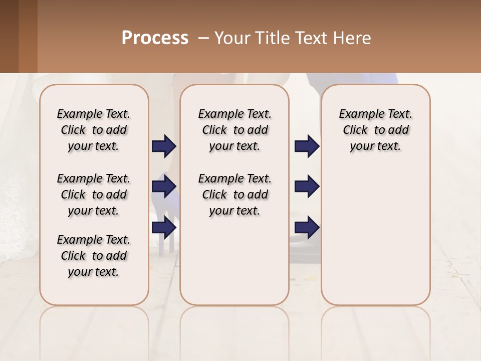A Bride And Groom Standing Next To Each Other On A Wooden Floor PowerPoint Template