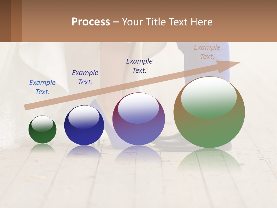 A Bride And Groom Standing Next To Each Other On A Wooden Floor PowerPoint Template