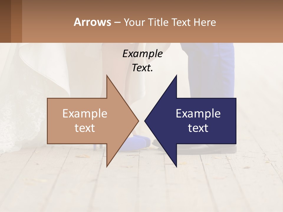 A Bride And Groom Standing Next To Each Other On A Wooden Floor PowerPoint Template