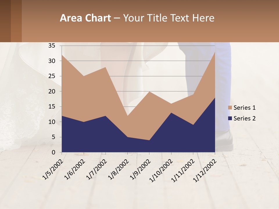 A Bride And Groom Standing Next To Each Other On A Wooden Floor PowerPoint Template