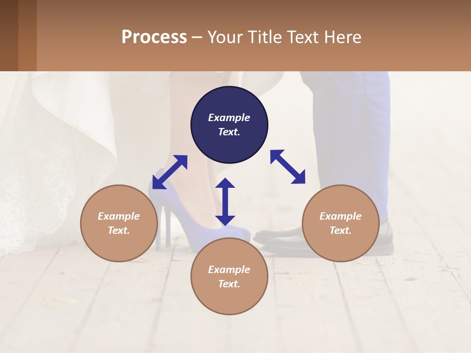 A Bride And Groom Standing Next To Each Other On A Wooden Floor PowerPoint Template