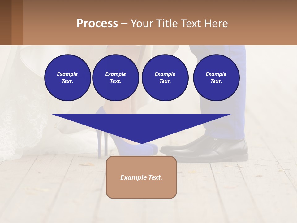 A Bride And Groom Standing Next To Each Other On A Wooden Floor PowerPoint Template