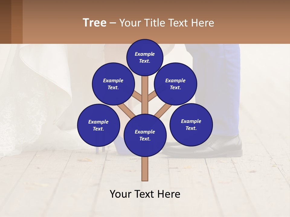 A Bride And Groom Standing Next To Each Other On A Wooden Floor PowerPoint Template