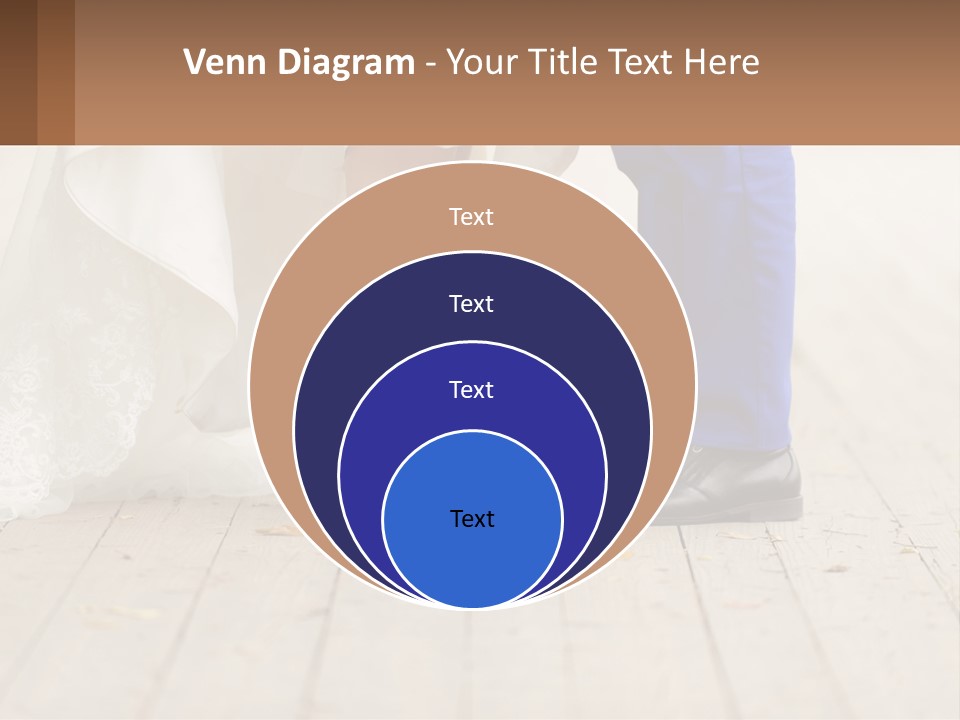 A Bride And Groom Standing Next To Each Other On A Wooden Floor PowerPoint Template