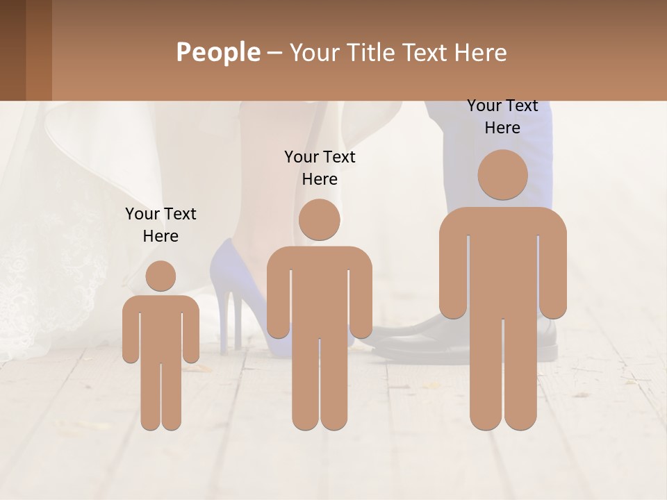 A Bride And Groom Standing Next To Each Other On A Wooden Floor PowerPoint Template