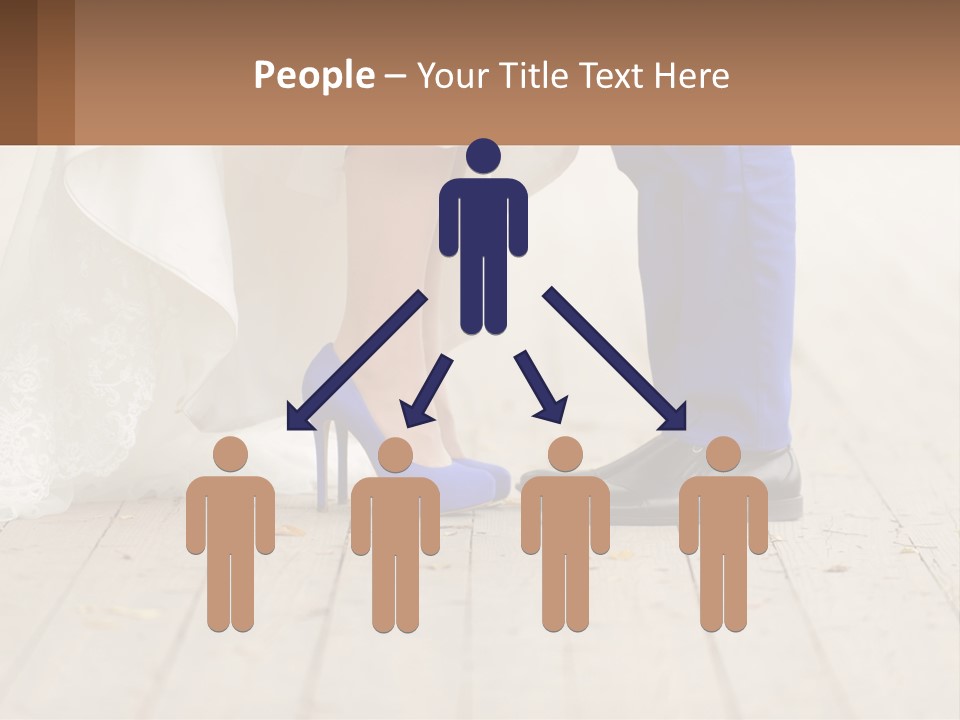 A Bride And Groom Standing Next To Each Other On A Wooden Floor PowerPoint Template