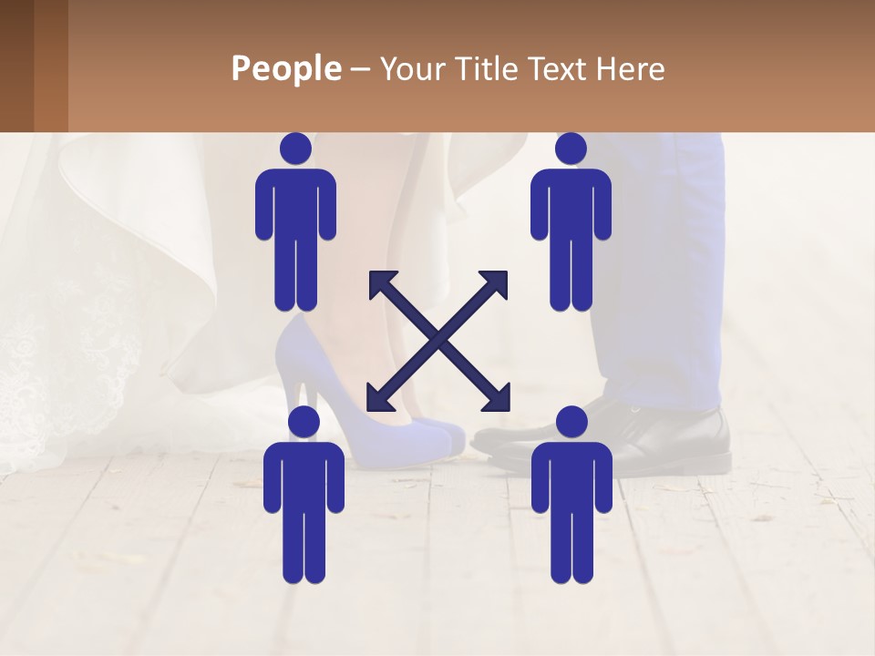 A Bride And Groom Standing Next To Each Other On A Wooden Floor PowerPoint Template