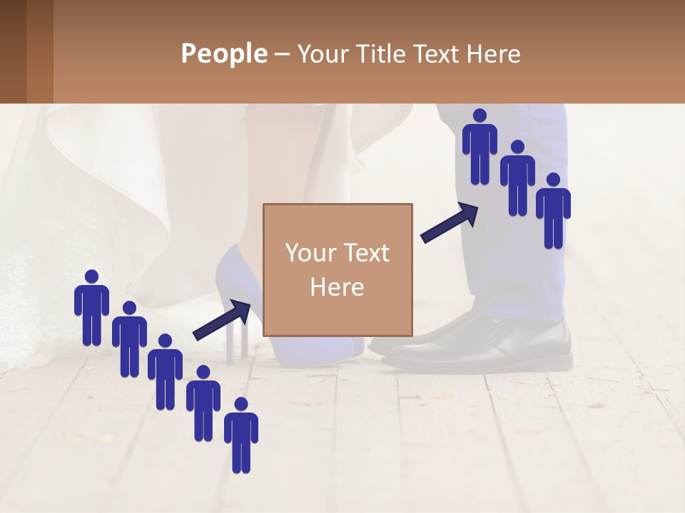 A Bride And Groom Standing Next To Each Other On A Wooden Floor PowerPoint Template