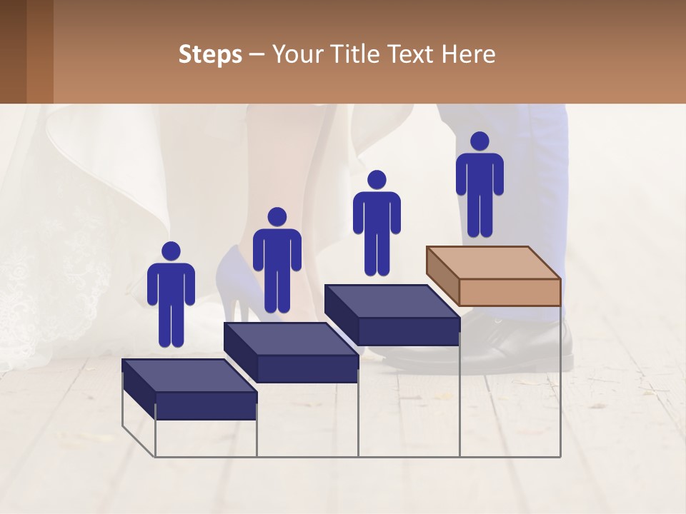 A Bride And Groom Standing Next To Each Other On A Wooden Floor PowerPoint Template