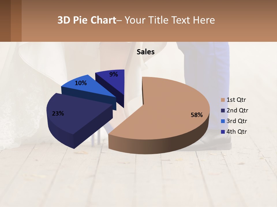 A Bride And Groom Standing Next To Each Other On A Wooden Floor PowerPoint Template