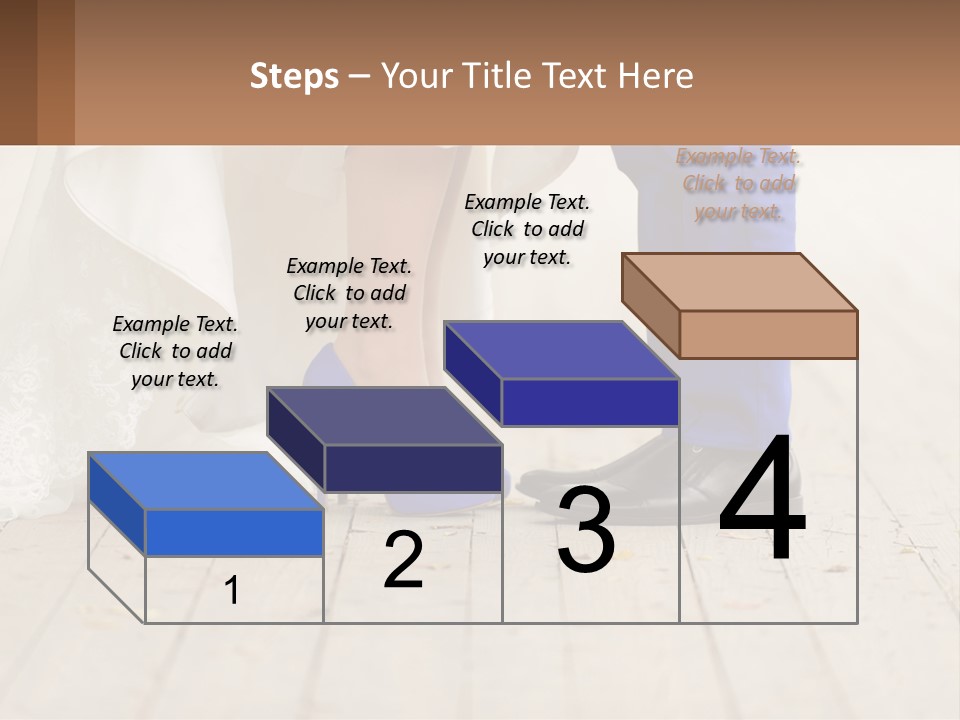 A Bride And Groom Standing Next To Each Other On A Wooden Floor PowerPoint Template