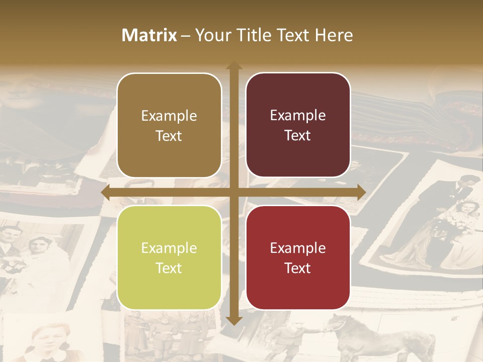 A Bunch Of Old Fashioned Photos On A Table PowerPoint Template