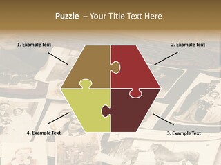 A Bunch Of Old Fashioned Photos On A Table PowerPoint Template