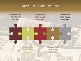 A Bunch Of Old Fashioned Photos On A Table PowerPoint Template