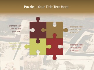 A Bunch Of Old Fashioned Photos On A Table PowerPoint Template