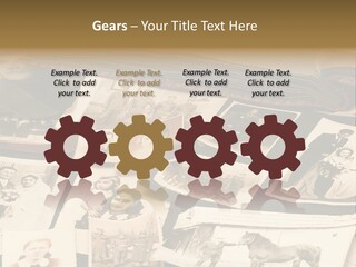 A Bunch Of Old Fashioned Photos On A Table PowerPoint Template