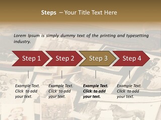 A Bunch Of Old Fashioned Photos On A Table PowerPoint Template