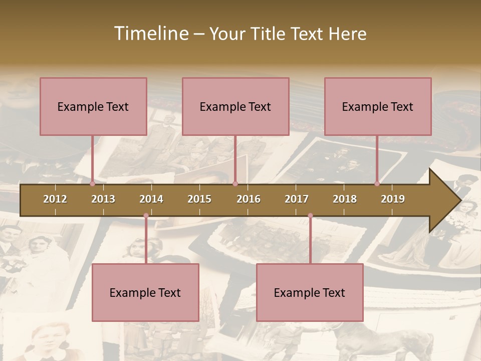 A Bunch Of Old Fashioned Photos On A Table PowerPoint Template