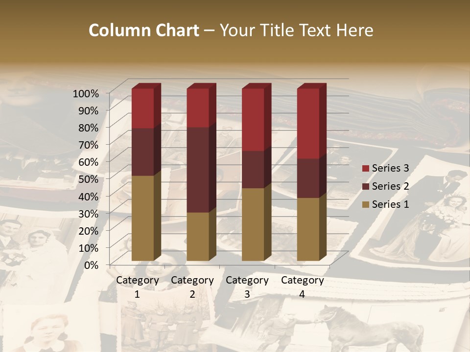 A Bunch Of Old Fashioned Photos On A Table PowerPoint Template