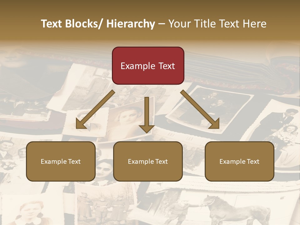 A Bunch Of Old Fashioned Photos On A Table PowerPoint Template