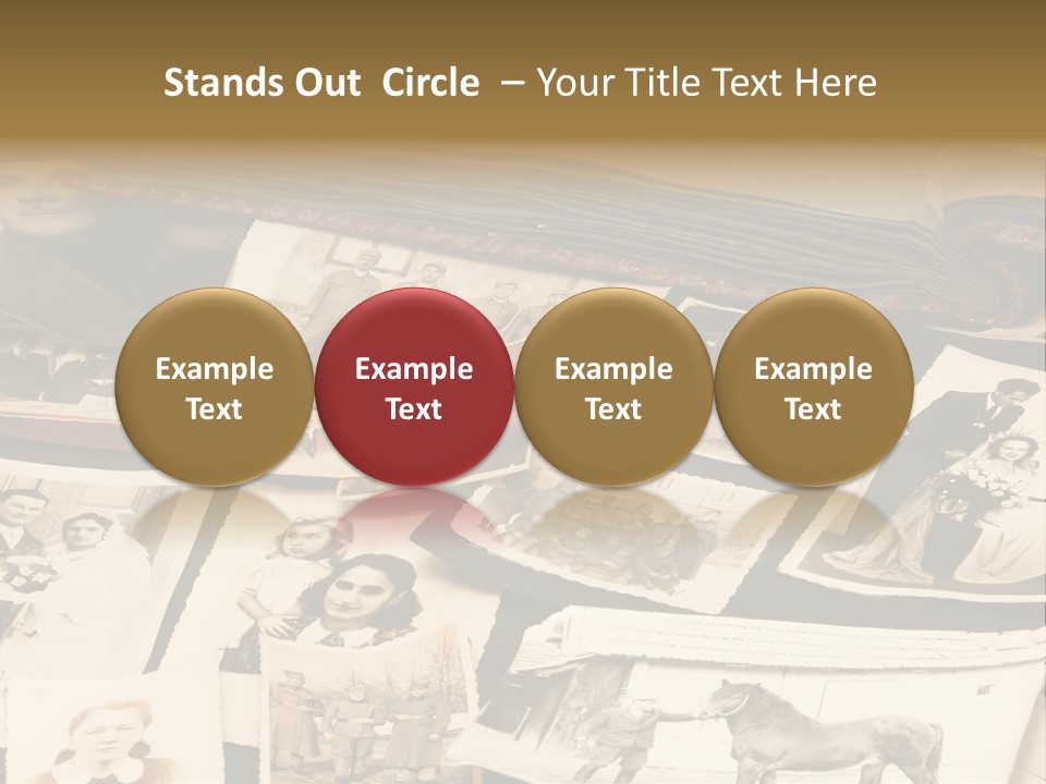 A Bunch Of Old Fashioned Photos On A Table PowerPoint Template