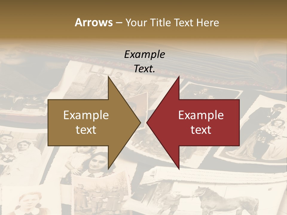 A Bunch Of Old Fashioned Photos On A Table PowerPoint Template