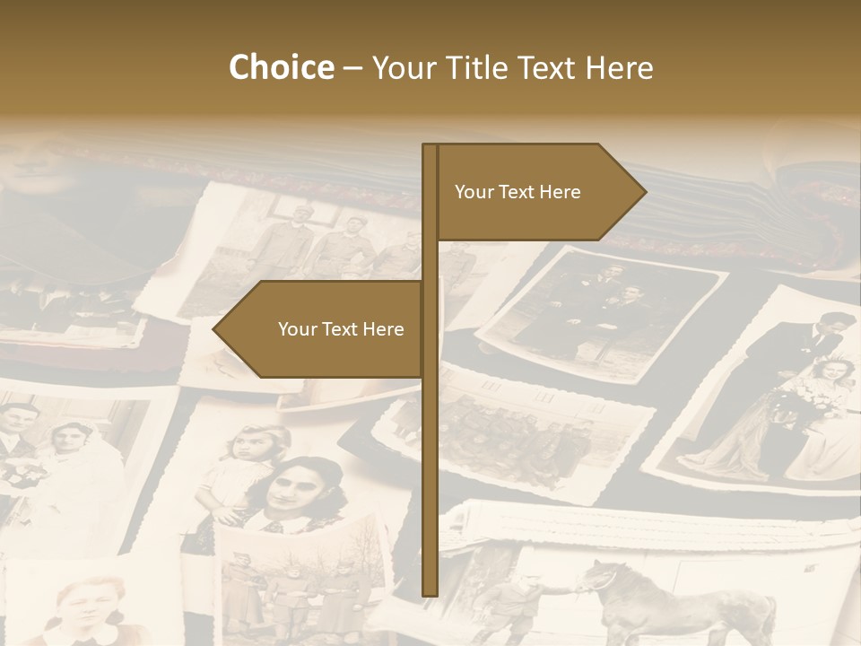 A Bunch Of Old Fashioned Photos On A Table PowerPoint Template