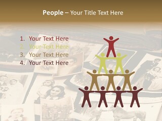 A Bunch Of Old Fashioned Photos On A Table PowerPoint Template