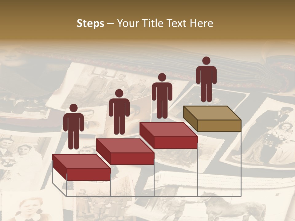 A Bunch Of Old Fashioned Photos On A Table PowerPoint Template