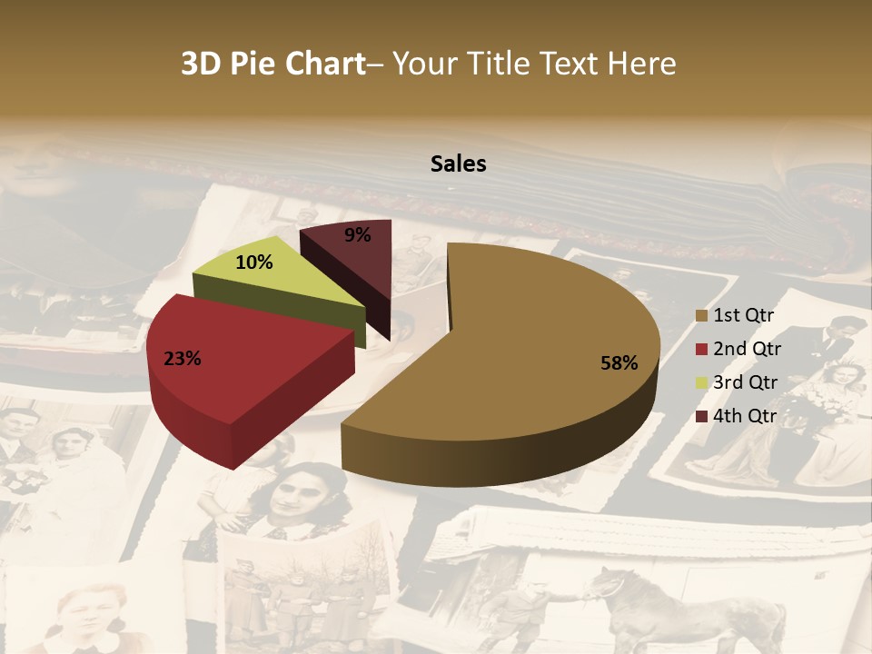 A Bunch Of Old Fashioned Photos On A Table PowerPoint Template
