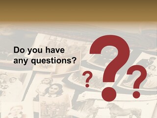 A Bunch Of Old Fashioned Photos On A Table PowerPoint Template