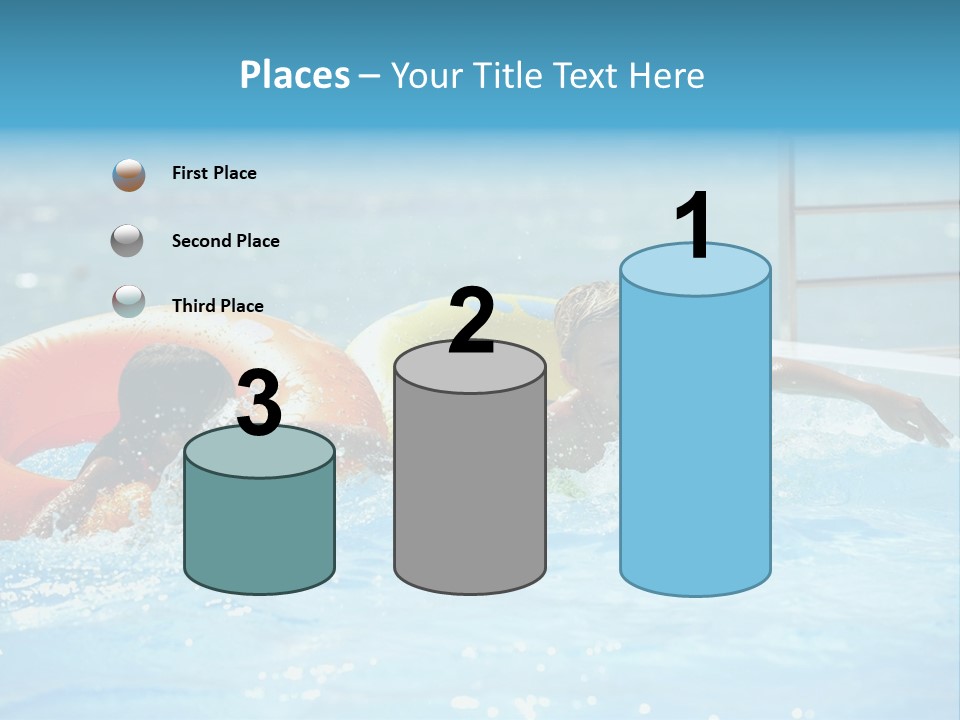 A Boy And A Girl Playing In A Swimming Pool PowerPoint Template