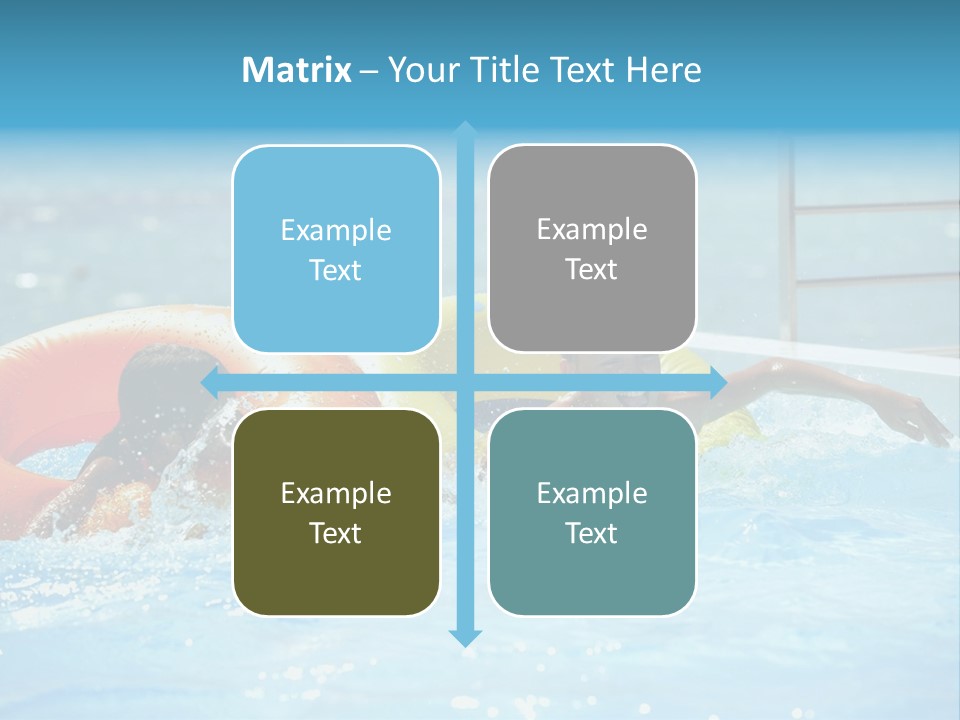 A Boy And A Girl Playing In A Swimming Pool PowerPoint Template