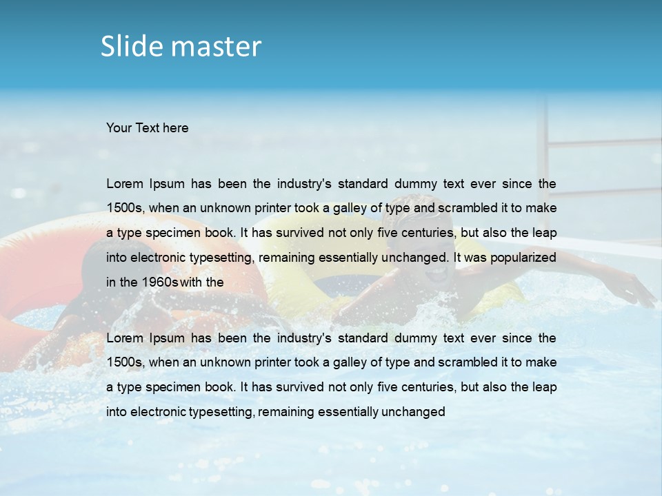 A Boy And A Girl Playing In A Swimming Pool PowerPoint Template