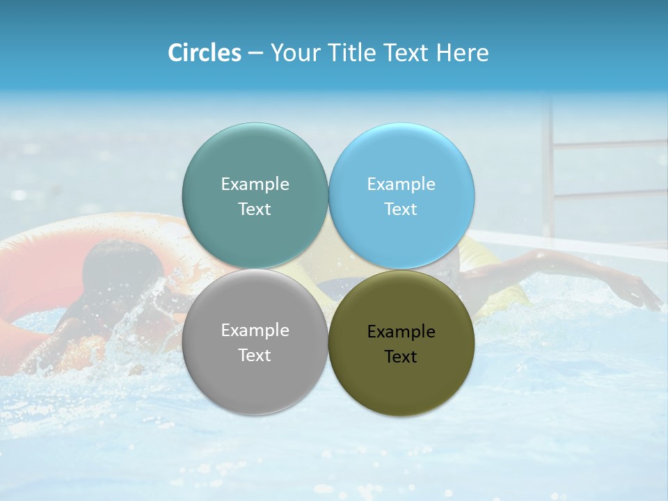 A Boy And A Girl Playing In A Swimming Pool PowerPoint Template