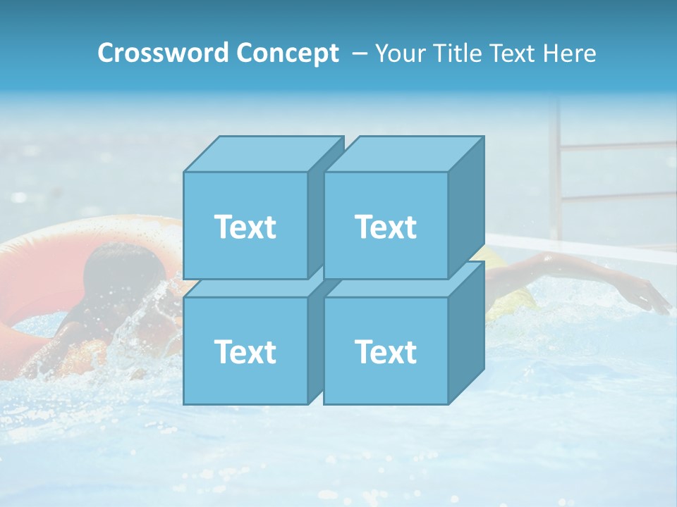 A Boy And A Girl Playing In A Swimming Pool PowerPoint Template