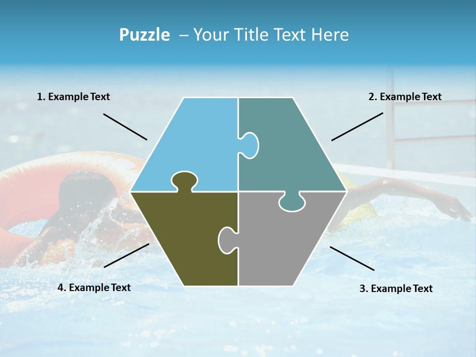 A Boy And A Girl Playing In A Swimming Pool PowerPoint Template