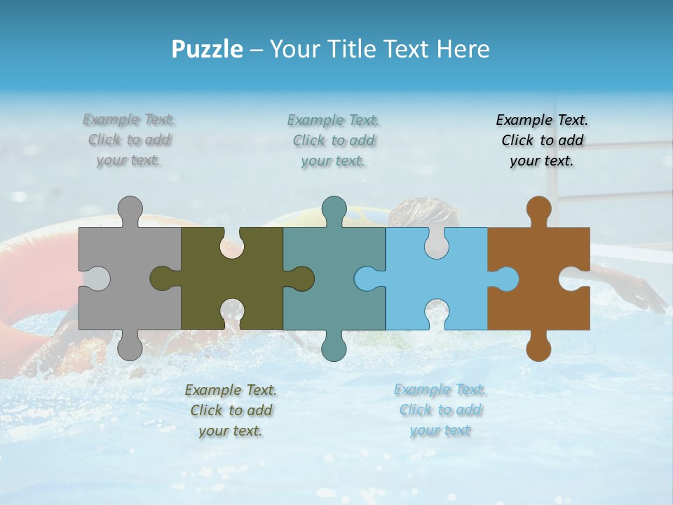 A Boy And A Girl Playing In A Swimming Pool PowerPoint Template